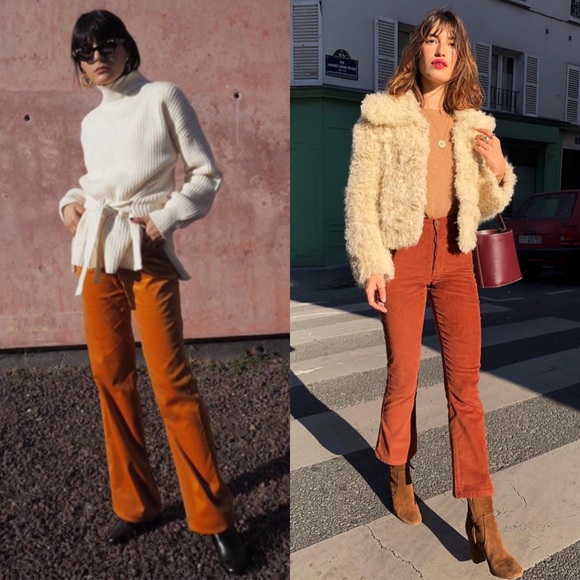 Vintage Pants - Vintage Talbot Orange Bootcut Corduroy Pants